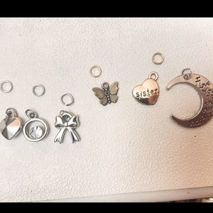 Silver tone Charms
